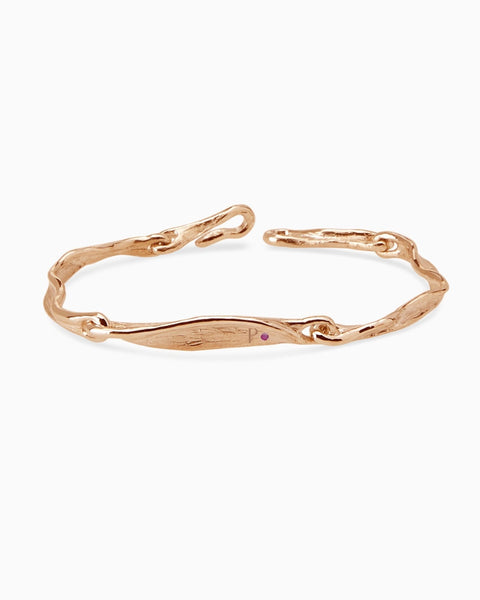 Custom Sculpt Tag Bracelet (Stones & Engraving) | Rose Gold