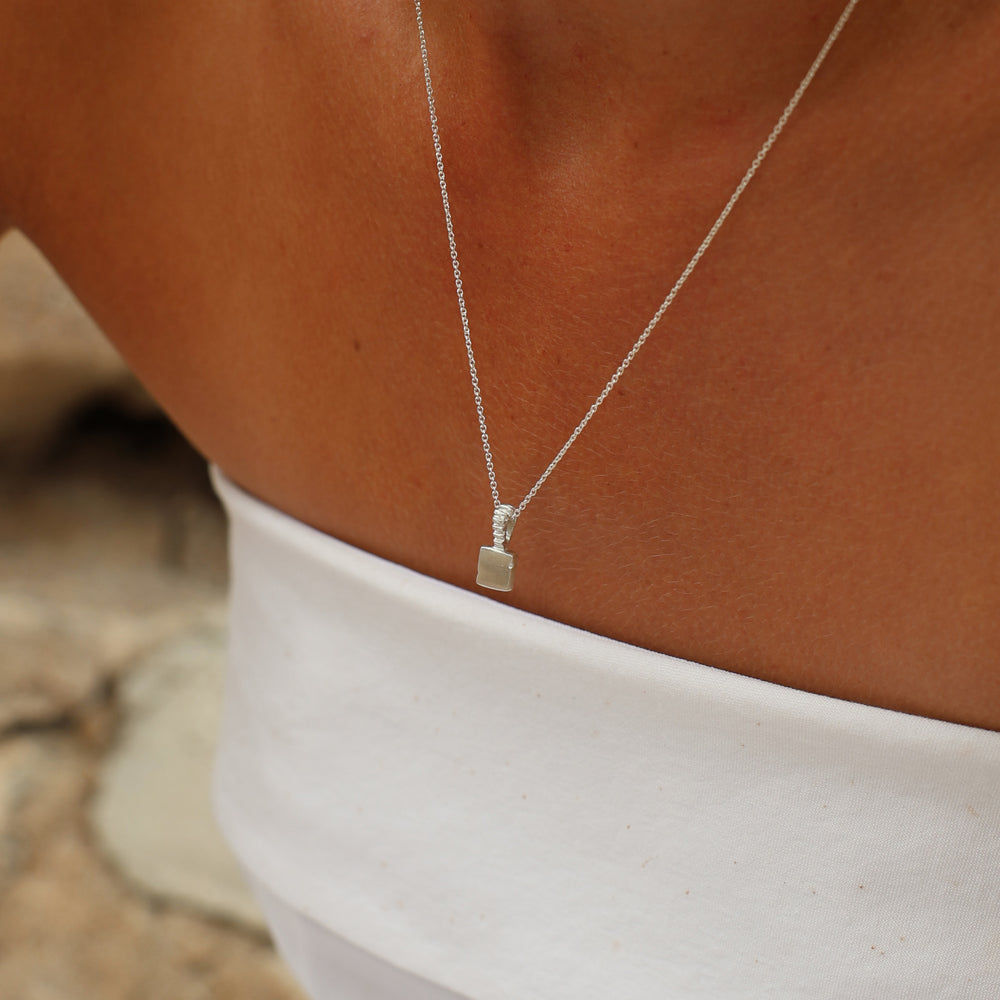 Engraved Slate Pendant | Silver