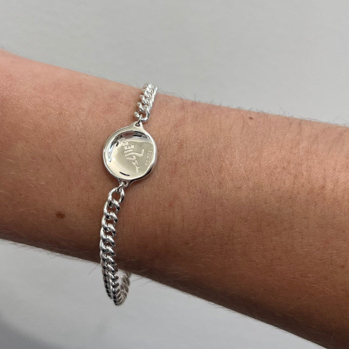 Custom Engraved Charm Bracelet | Silver