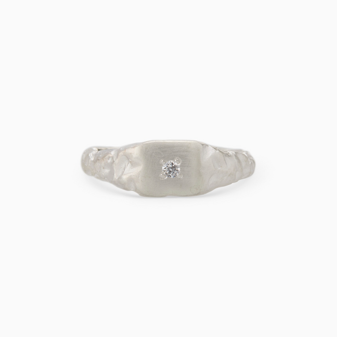Slate Stone Signet Ring | Silver