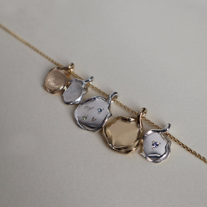 Custom Engraved Wave Pendant | Yellow Gold