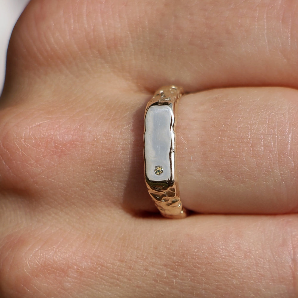 Engraved Mason Ring | Yellow Gold