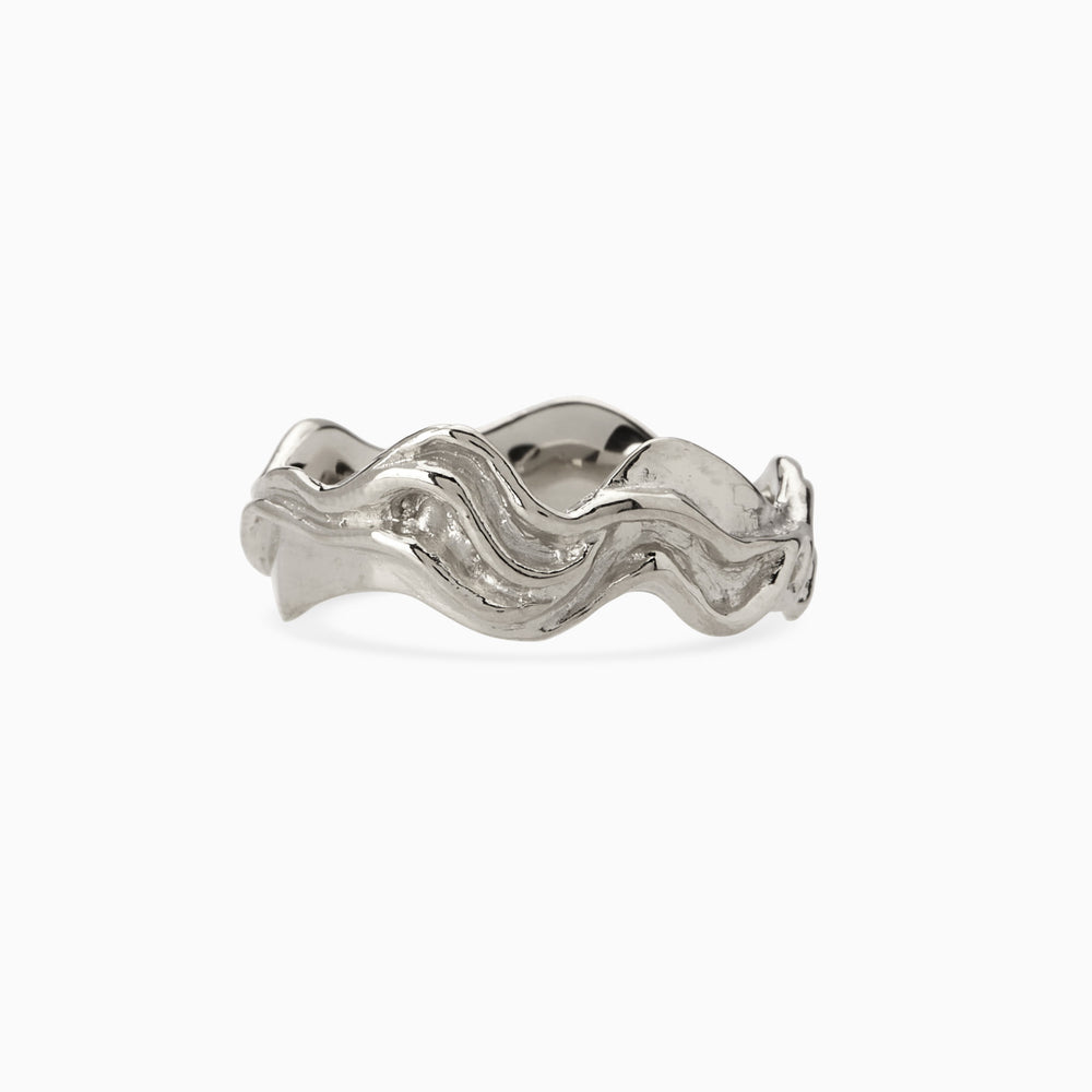 Sculpt Band Ring | White Gold