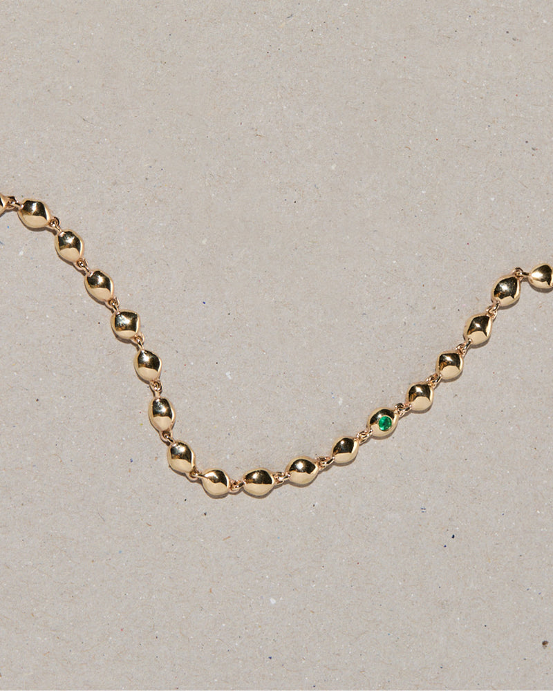 Ripple Stone Necklace | Solid Yellow Gold