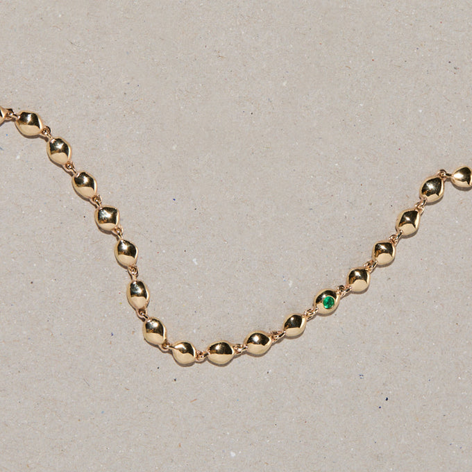 Ripple Stone Necklace | Solid Yellow Gold
