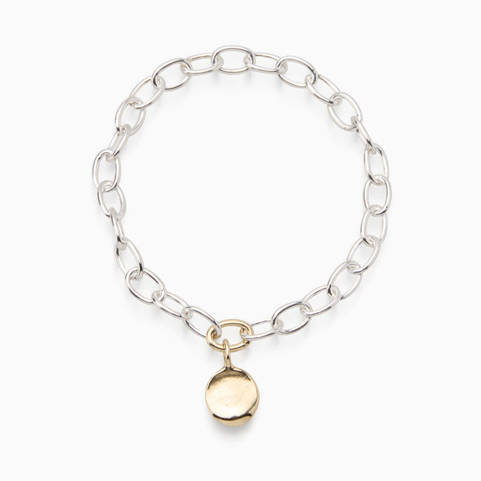 Hinge Link Charm Bracelet | Silver
