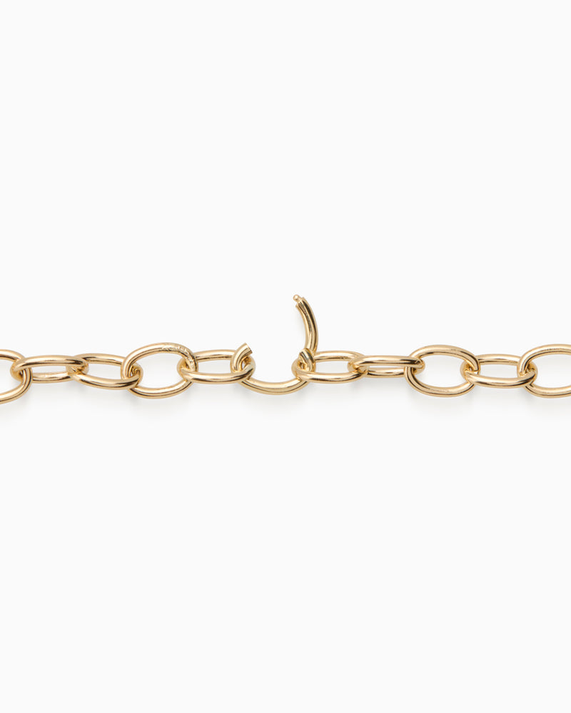 Hinge Link Charm Necklace | Gold