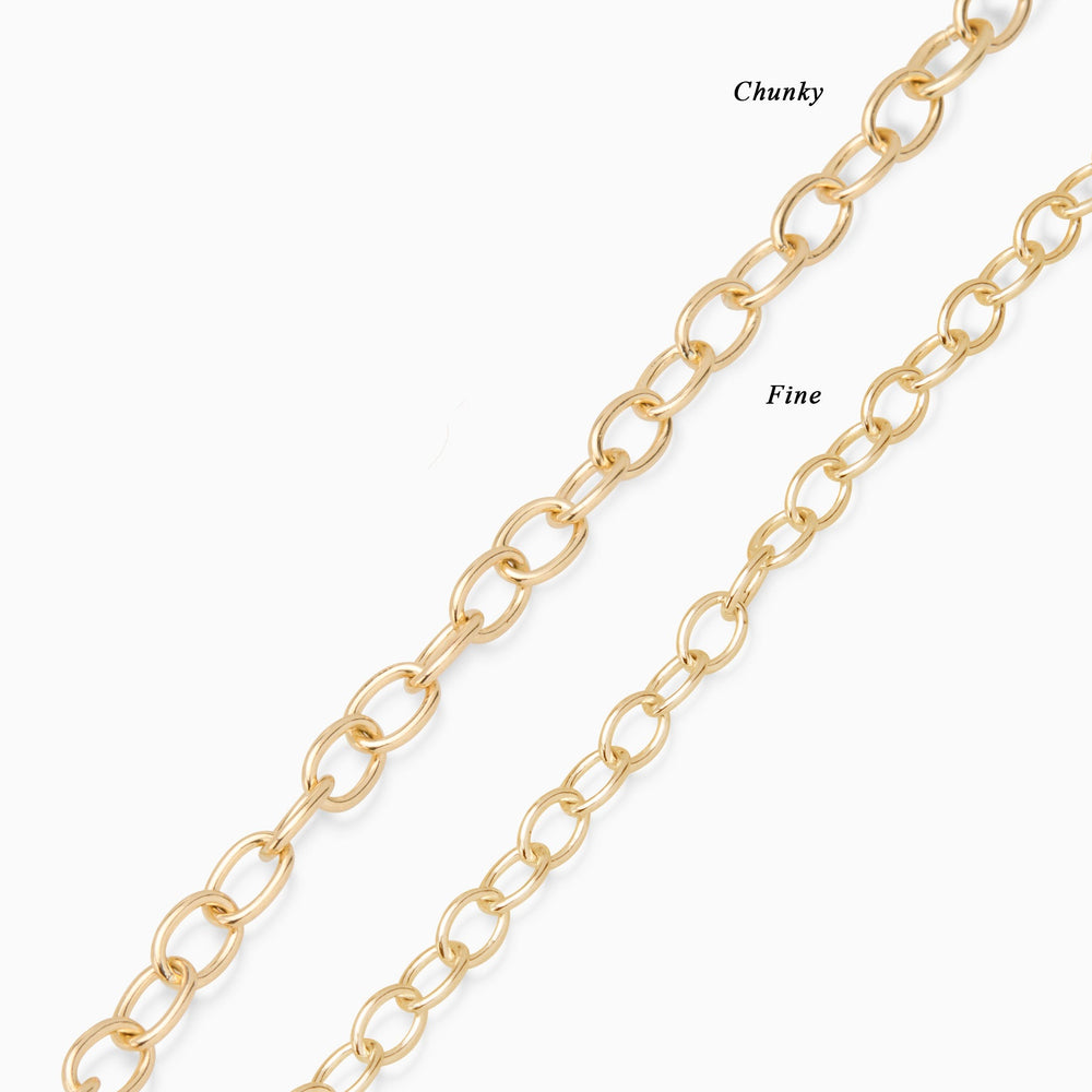 Hinge Link Charm Necklace | Gold