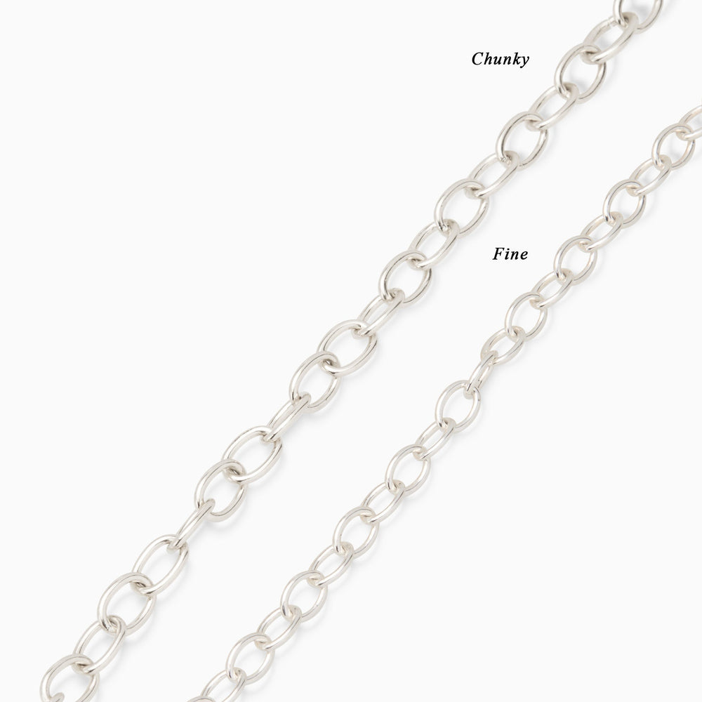 Hinge Link Charm Necklace | Silver