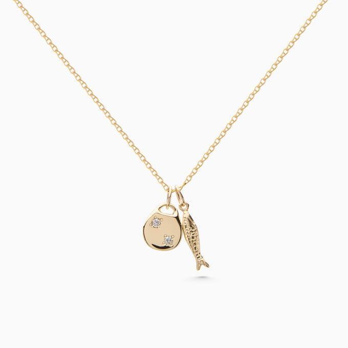 Round Stone Pendant | Yellow Gold