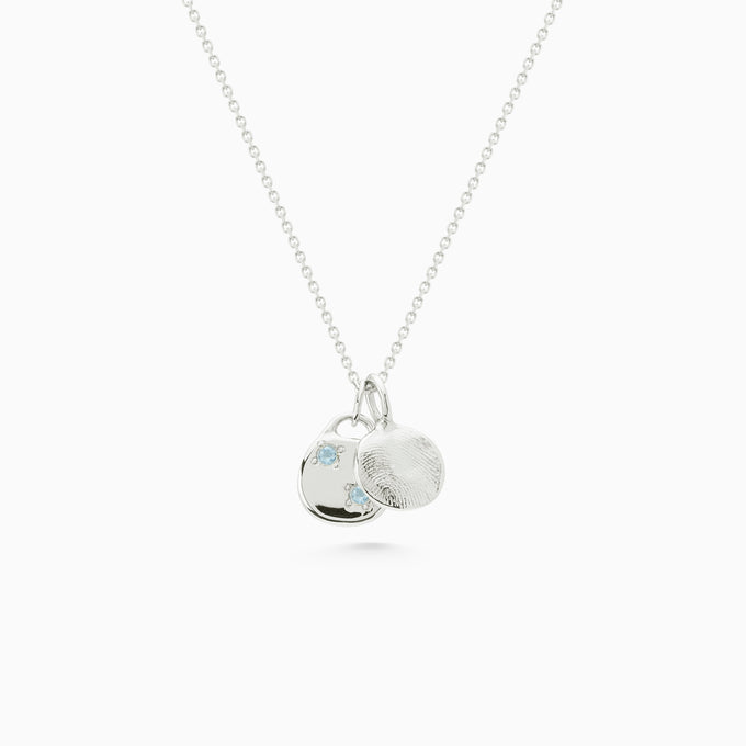 Round Stone Pendant | Silver