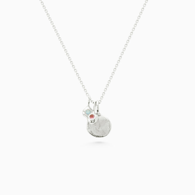 Tiny Birthstone Pendant | Silver