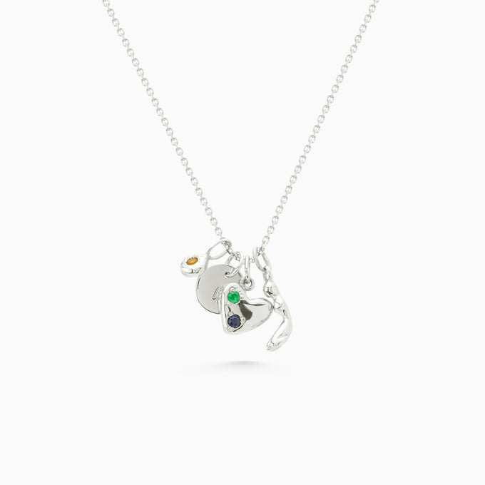 Tiny Birthstone Pendant | Silver