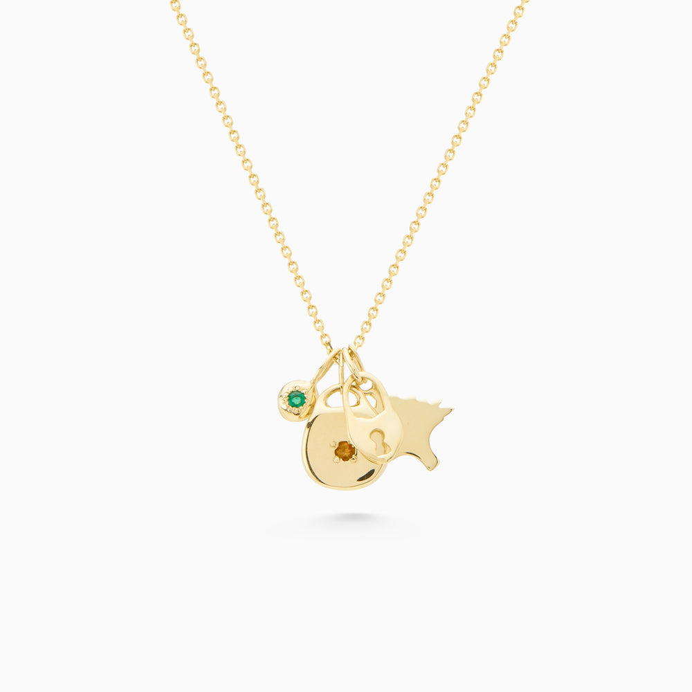 Round Stone Pendant | Yellow Gold