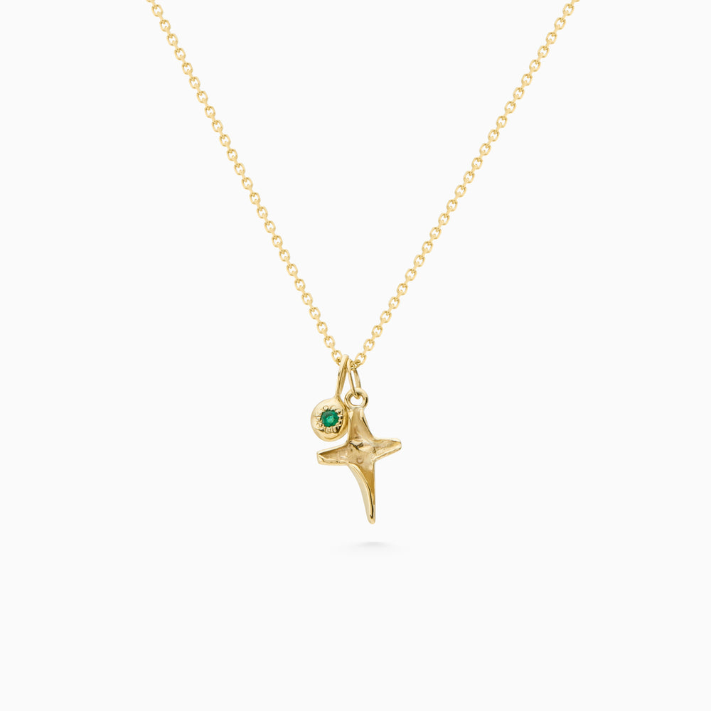 Tiny Birthstone Pendant | Yellow Gold