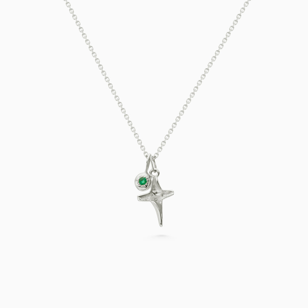 Tiny Birthstone Pendant | Silver