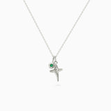 X Mini Folded Cross Necklace | Sterling Silver