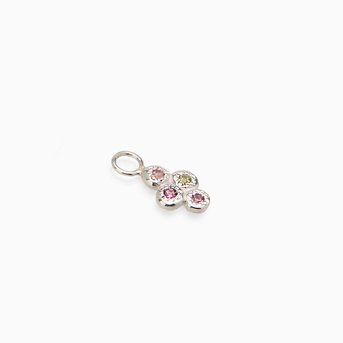 Cross Stone Earring Charm | Silver