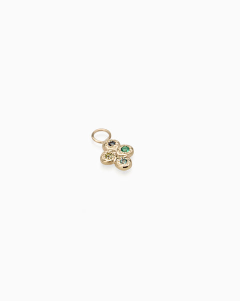 Cross Stone Earring Charm | Yellow Gold