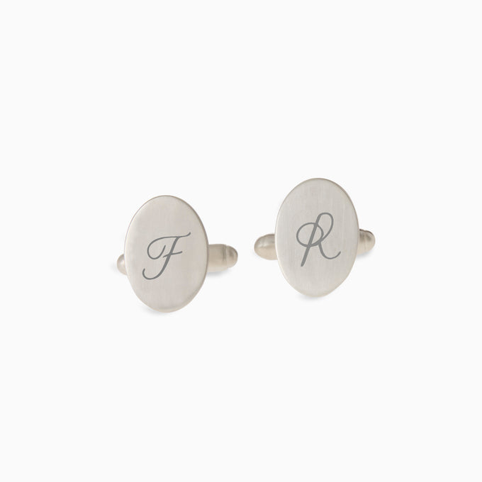 Custom Engraved Halo Cufflinks | Silver