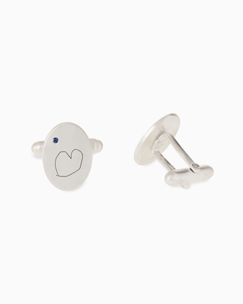 Custom Engraved Halo Cufflinks | Silver