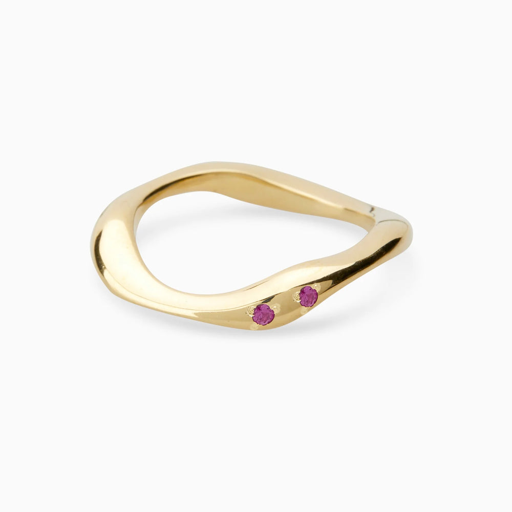 Curve Stone Ring | Solid Gold