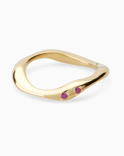 Curve Stone Ring | Solid Gold