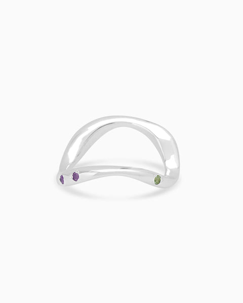 Curve Stone Ring | Silver