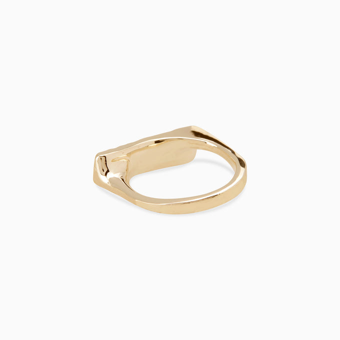 Curved Veil Ring | Solid Yellow Gold