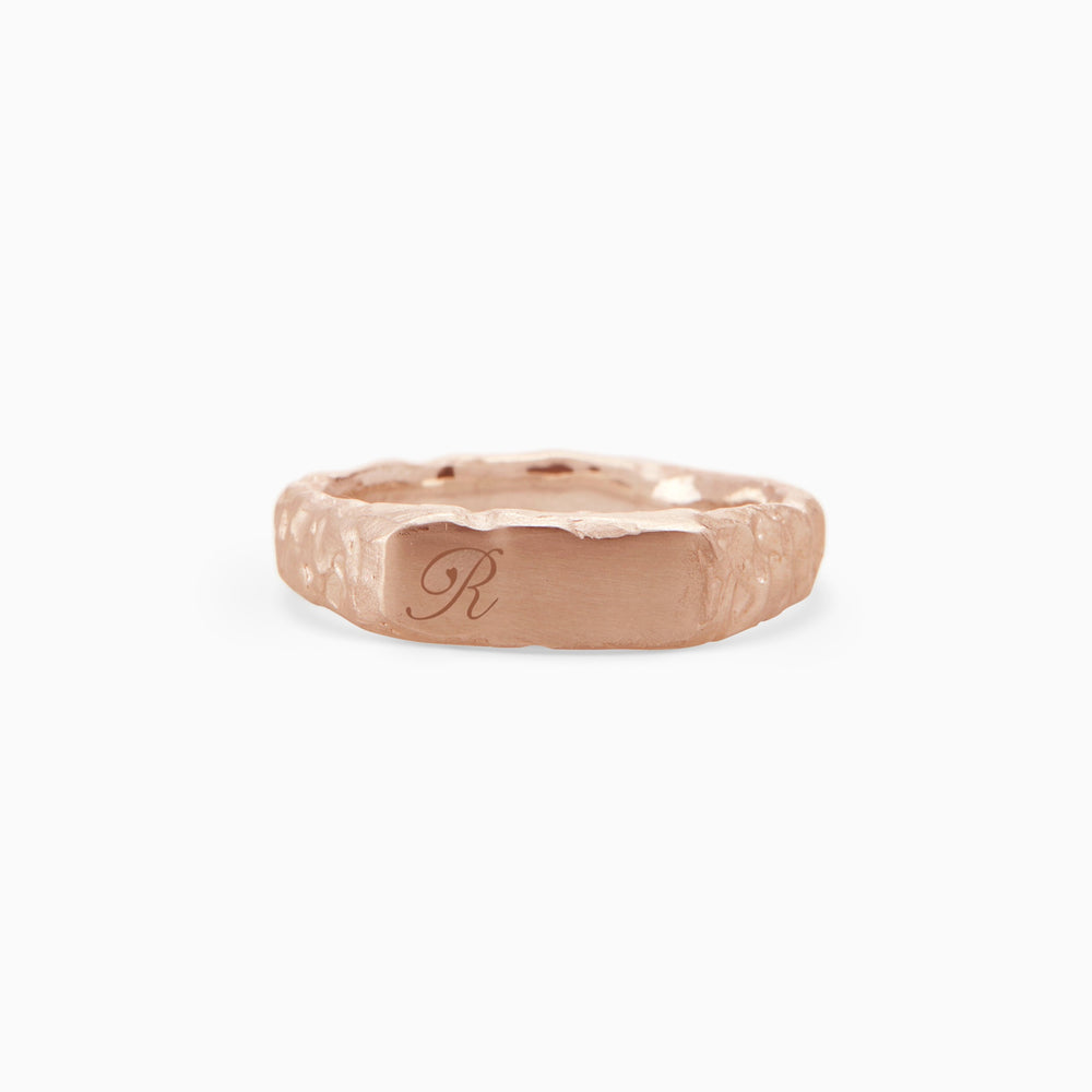 Engraved Mason Ring | Rose Gold