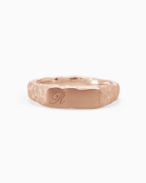 Engraved Mason Ring | Rose Gold