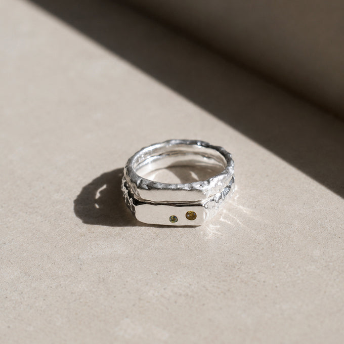 Engraved Kindred Ring | White Gold
