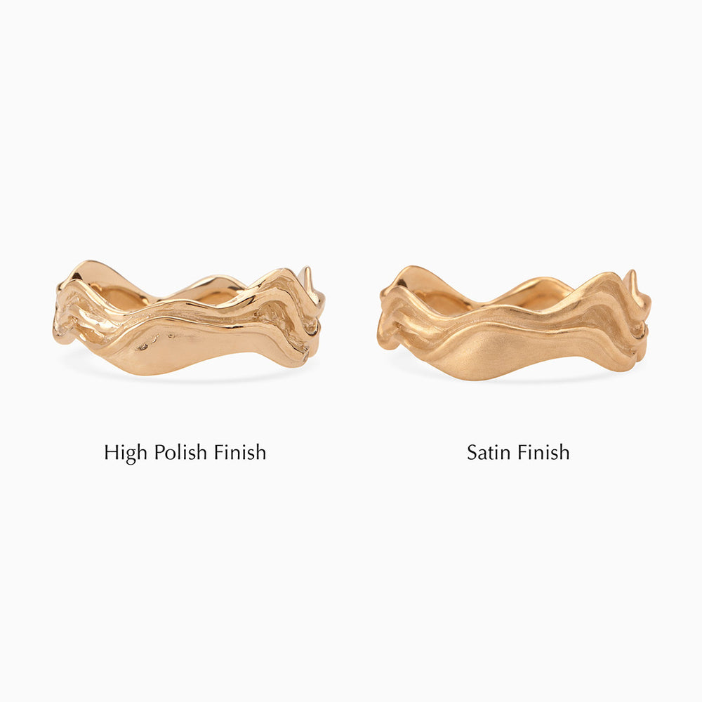 Engraved Sculpt Band Ring | Rose Gold