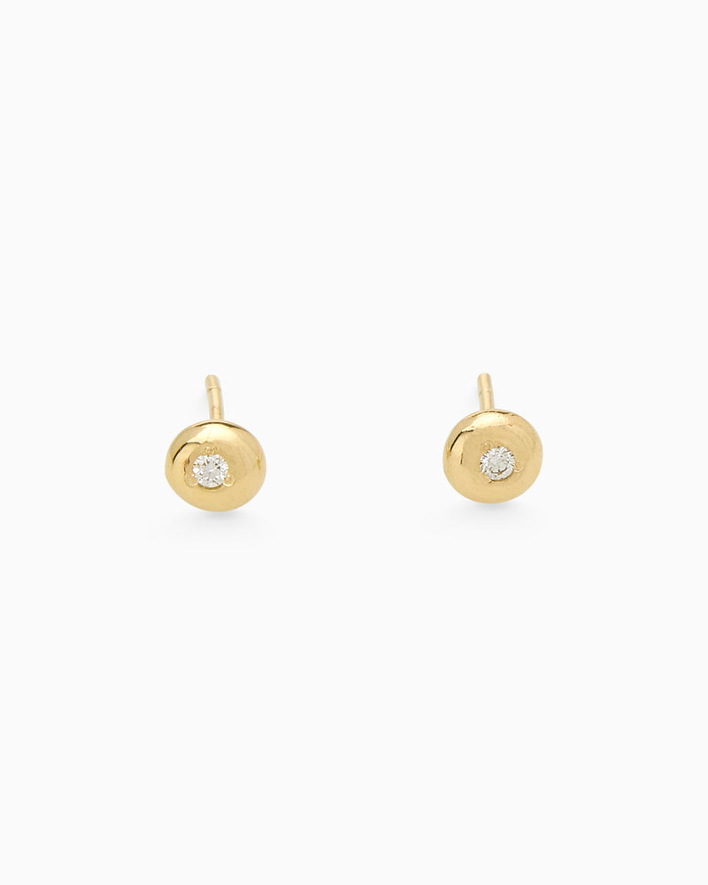 Birthstone Shadow Studs | Gold