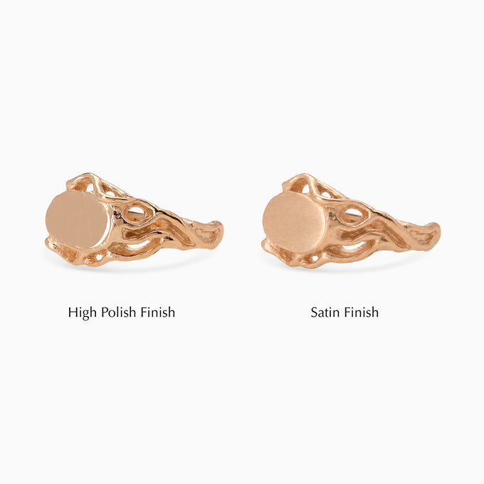 Ivy Oval Signet Ring | Rose Gold