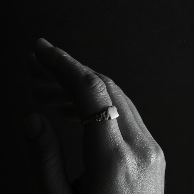 Engraved Slate Signet Ring | Rose Gold