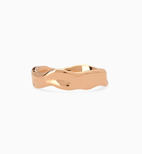 Custom Wave Ring (Stone & Engraving) | Rose Gold