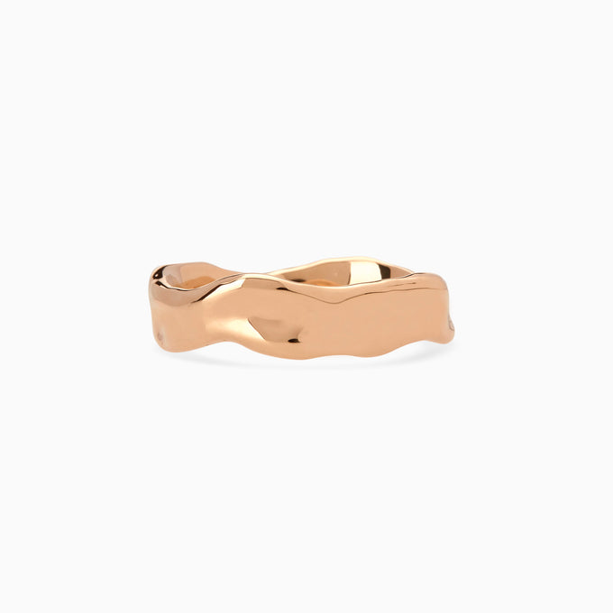 Custom Wave Ring (Stone & Engraving) | Rose Gold