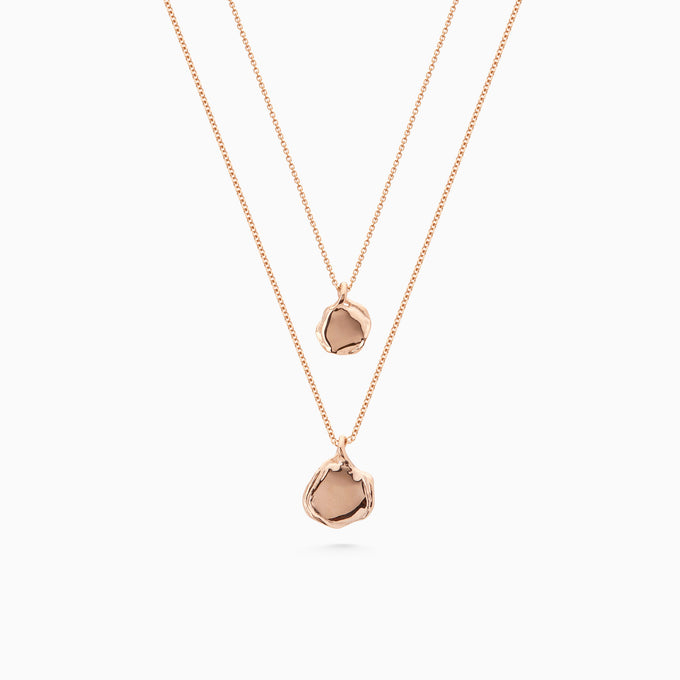 Mini Custom Wave Pendant (Stone & Engraving) | Rose Gold