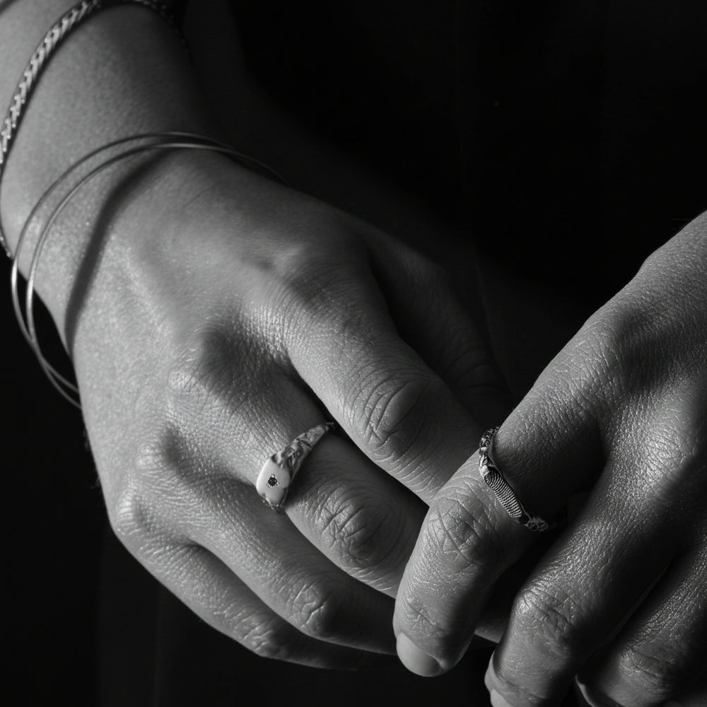Slate Stone Signet Ring | Silver