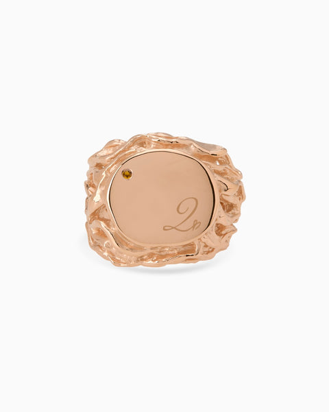 Ivy Stone Signet Ring | Rose Gold