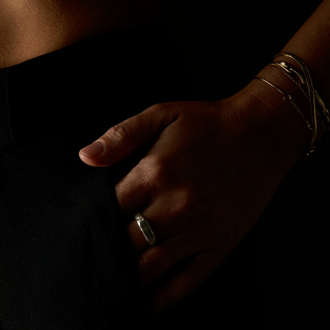 Engraved Mason Ring | Yellow Gold