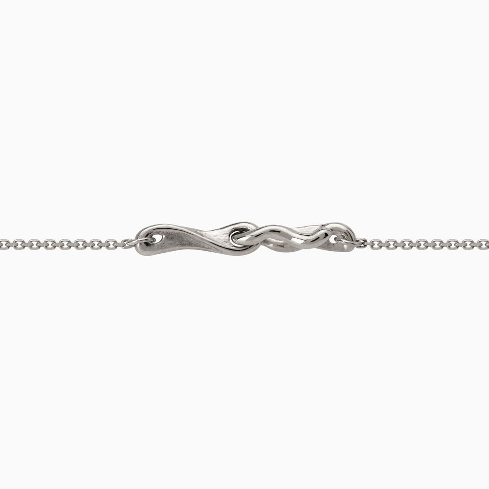 Sculpt Bar Necklace | White Gold
