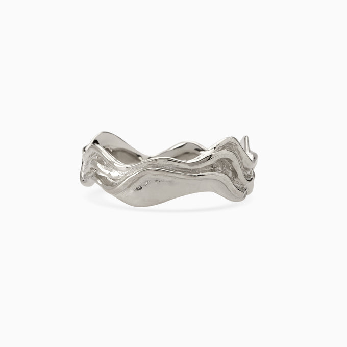 Sculpt Band Ring | White Gold