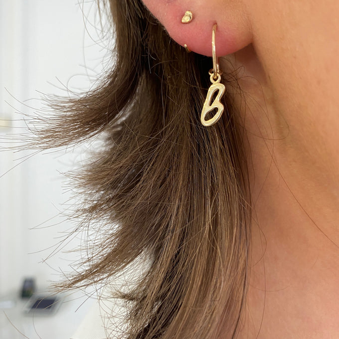 Letter Earring | Solid Gold