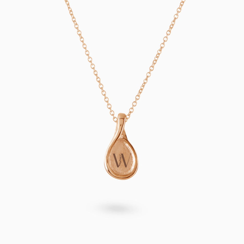 Custom Forma Pendant (Stones & Engraving) | Rose Gold