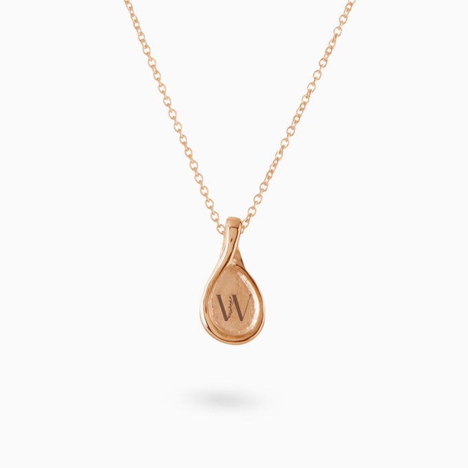 Custom Forma Pendant (Stones & Engraving) | Rose Gold
