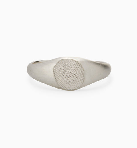 Impression™ Petite Signet Ring | White Gold