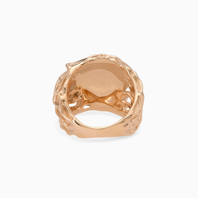 Engraved Ivy Signet Ring | Rose Gold