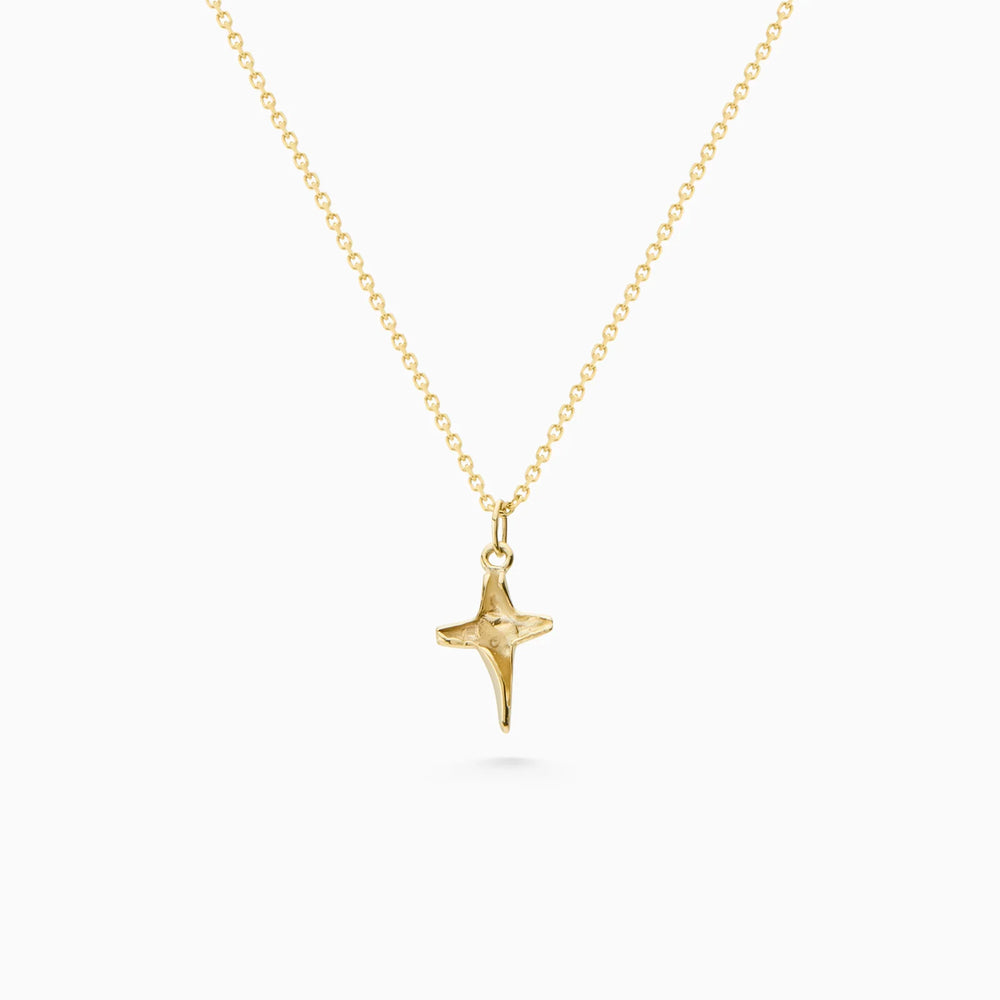 Folded Cross Charm | Gold